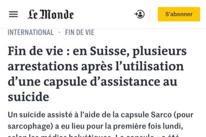 Première utilisation controversée de la capsule Sarco en Suisse