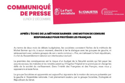 🇫🇷Le PS appelle Macron à désigner “un Premier ministre partageant les valeurs de la gauche (…) une gauche ouverte au compromis”.