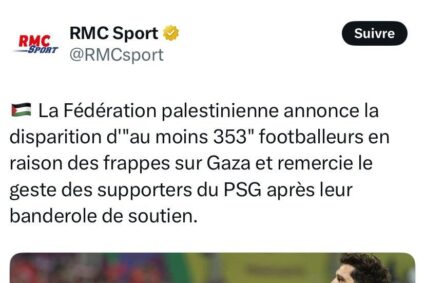 🇵🇸🇮🇱353 footballeurs palestiniens ont été tués à Gaza, par Israël