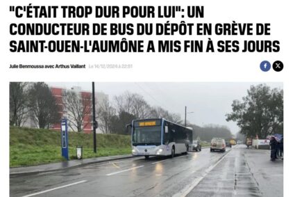 🇫🇷Après 38 jours de grève, Ludovic L., conducteur de bus au sein de la société FSO, a mis fin à ses jours