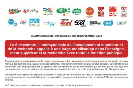 La fonction publique appelle à la grève le 5 décembre, pour protester contre les coupes budgétaires du gouvernement.