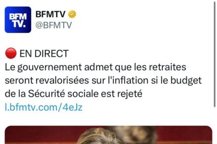 Le gouvernement admet que les retraites seront revalorisées sur l’inflation si le budget de la Sécurité sociale est rejeté