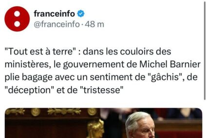 Dans les couloirs des ministères, le gouvernement de Michel Barnier plie bagage avec un sentiment de “gâchis”, de “déception” et de “tristesse”.