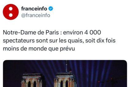 Environ 4 000 spectateurs étaient sur les quais, pour voir la cérémonie d’ouverture de la cathédrale Notre-Dame, soit 10 fois moins de monde que prévu.